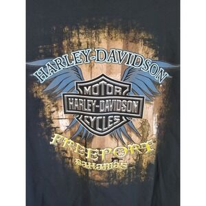 Harley-Davidson Freeport Bahamas Black Graphic Black T Shirt Men's Size 5XL